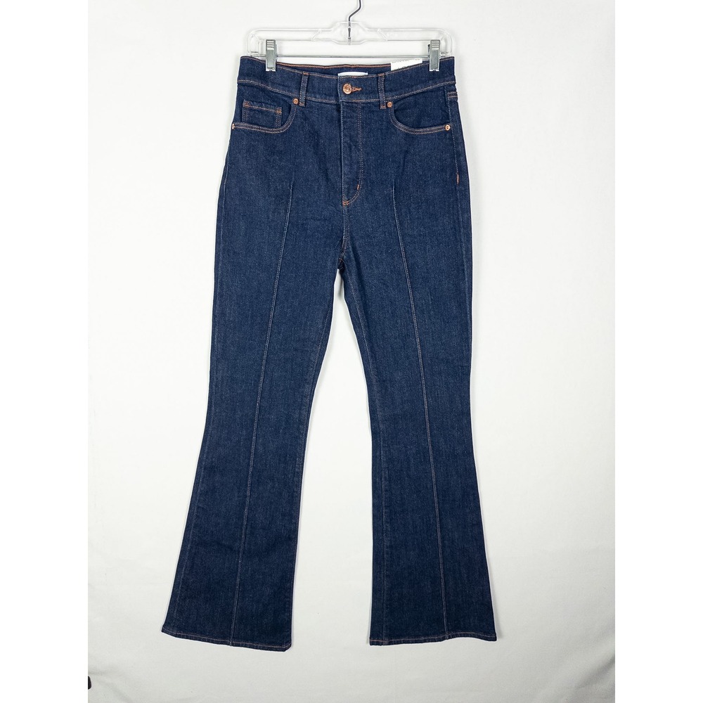 NWT LOFT The Slim‎ Flare High Rise Jeans Womens 28/6 Dark Wash Preppy Retro